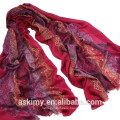 New design 100% wholesale cashmere shawl with fur